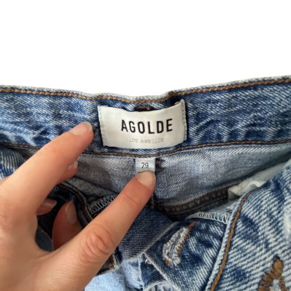 Agolde 90's Pinch Waist Short in Marquee Sz 29 High Rise Cut Off Raw Hem - Picture 4 of 10